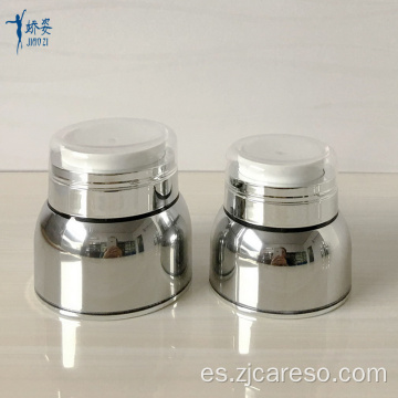 Tarro sin aire de acrílico plateado brillante de 30 ml 50 ml